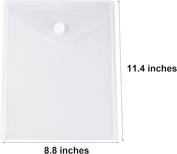 8.5 x 11 Vertical Clear Letter Sized Plastic Envelopes Document File Storage - Image 2
