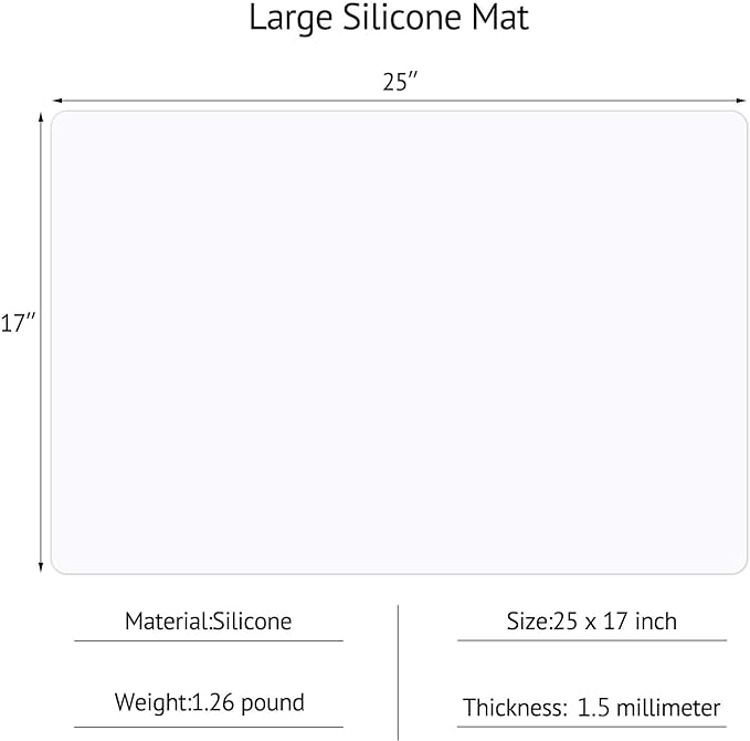 Gartful Silicone Mats for Kitchen Counter, Thicker 0.06", 25 x 17 inches - Image 2