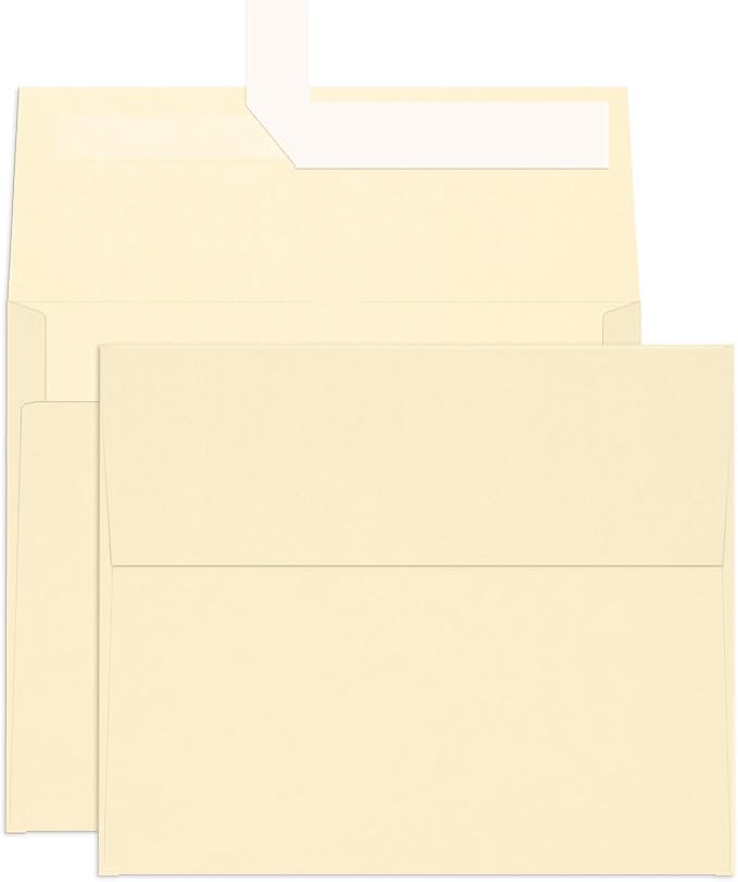 100 Pack A2 Ivory Envelopes, Goefun 4.375 x 5.75 Printable Invitation Envelopes by Goefun