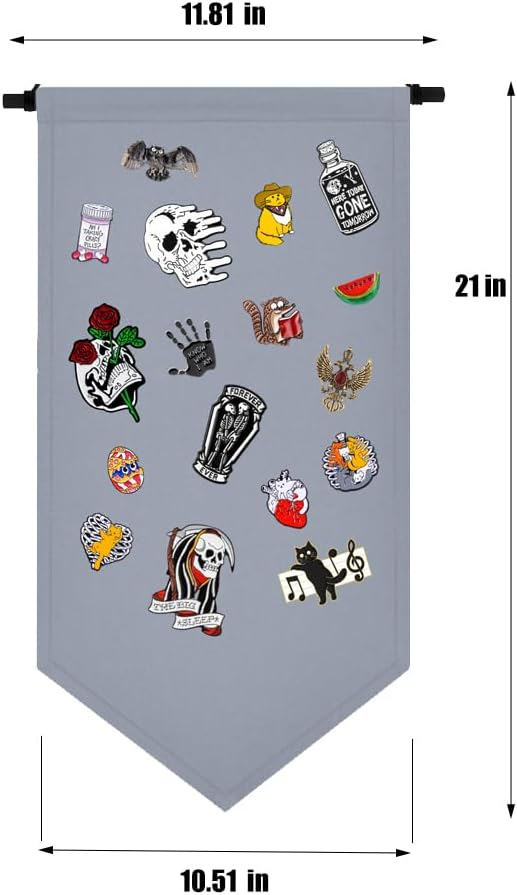 Wall Hanging Brooch Jewelry Storage Case Canvas Display Stand Enamel Pin - Image 3