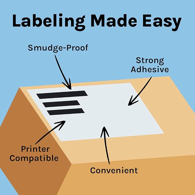 Premium Label Supply White Sticker Half Sheet Labels – 8.5" x 5.5" – - Image 6