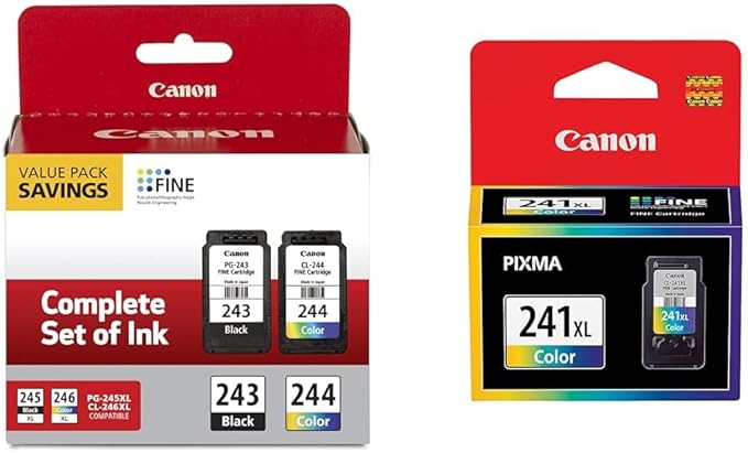 Canon PG-243/ CL-244 Ink Multi Pack, Compatible to TR4520, MX492, MG2520, MG2922, TS302 and TS202 & CL-241XL Compatible to MG2120/MG3120/MG4120,MG3222,MG3520,MG3620,MX459,MX472-DeskLoop Office