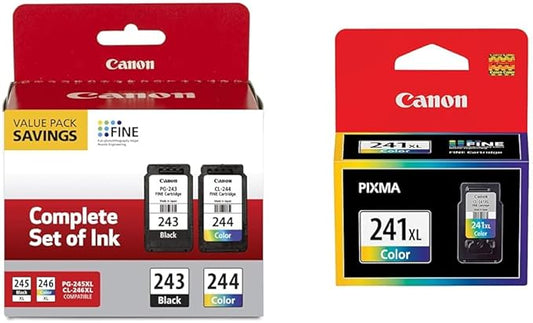 Canon PG-243/ CL-244 Ink Multi Pack, Compatible to TR4520, MX492, MG2520, MG2922, TS302 and TS202 & CL-241XL Compatible to MG2120/MG3120/MG4120,MG3222,MG3520,MG3620,MX459,MX472-DeskLoop Office