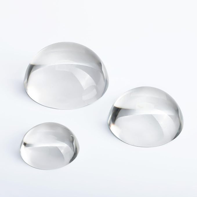 3pcs Clear Crystal Dome Magnifier Glass Paperweights by QFkris