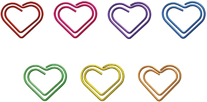 OWLFAVO 140pcs Heart Shape Paper Clips by OWLFAVO
