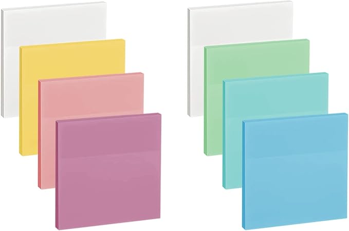 ENLUOM 400 Sheets Colored Transparent Sticky Notes by ENLUOM