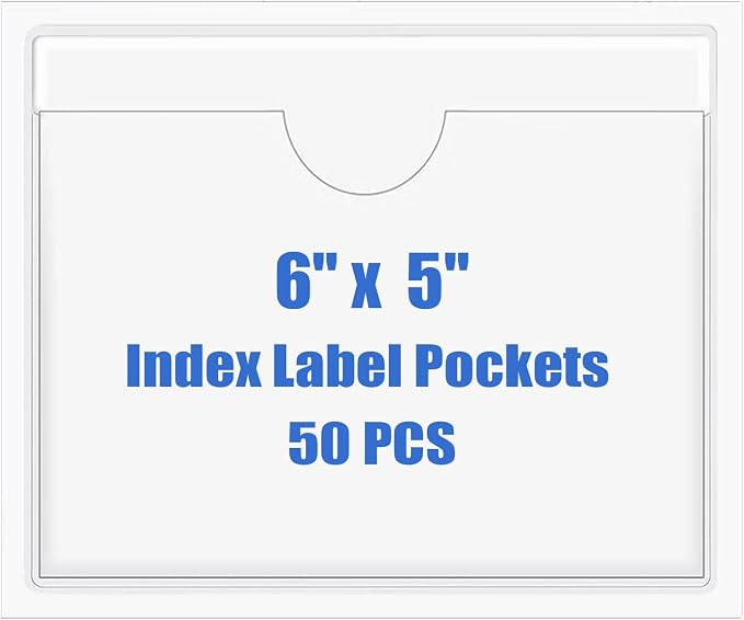 Origin-Joy 50 PCS Self-Adhesive Index Label Pockets by Origin-Joy