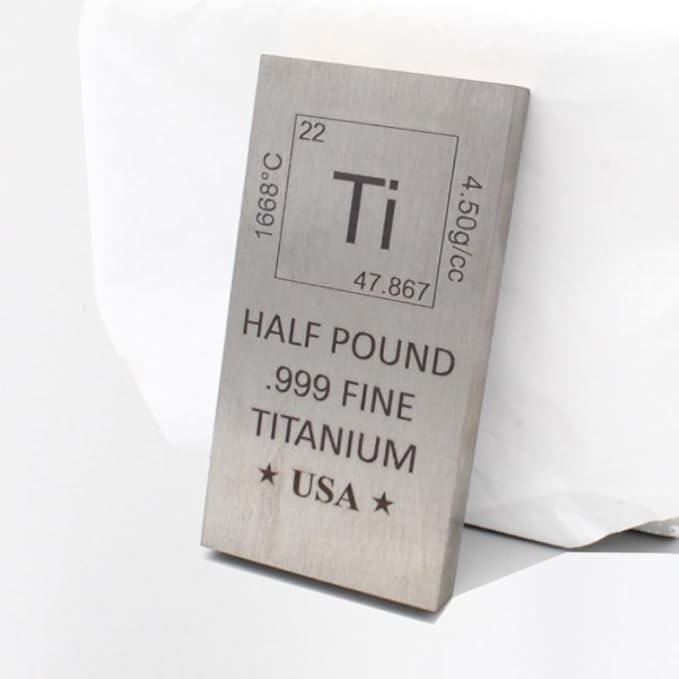 1/2 lb Half Pound Titanium Bar .999 Pure Paperweight | Element Design - Image 4