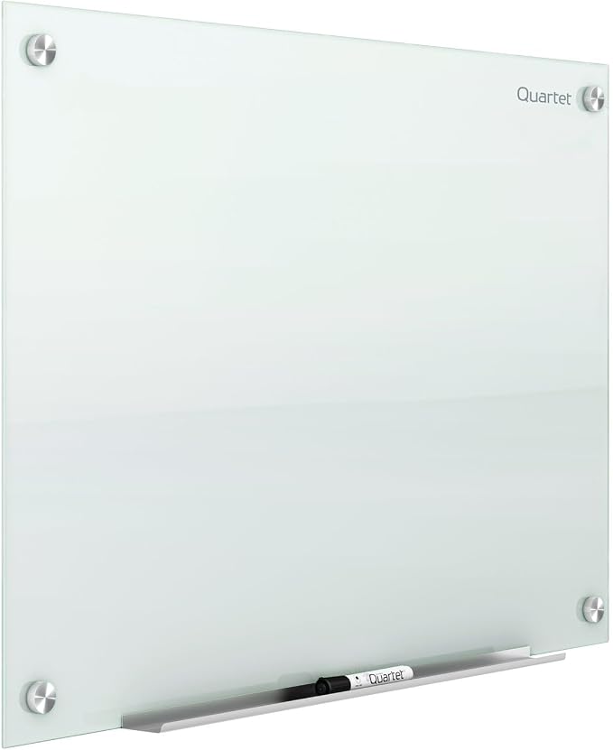 Quartet Magnetic Glass Dry Erase White Board, Infinity Frameless Mounting by Quartet
