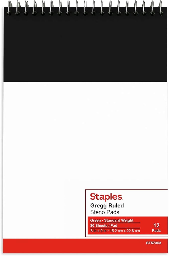 STAPLES Steno Pads, 6” x 9”, Gregg Ruled - Image 4