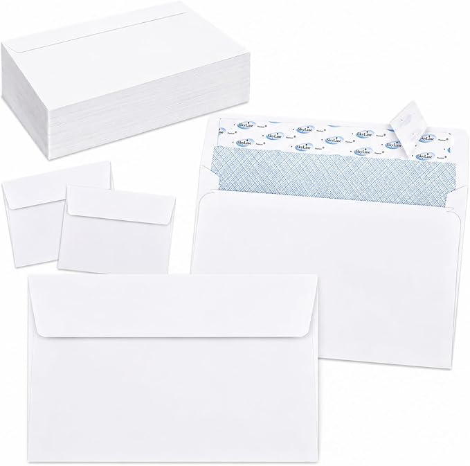 Pralb 200 Pack 4x6 White Kraft Envelopes, Self Seal Business Envelopes - Image 3