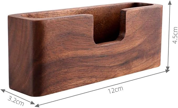 Wood Business Card Holder, Tabletop Walnut Name Card Holder, Office Desktop Wooden Business Card Stand, 50 Cards-DeskLoop Office