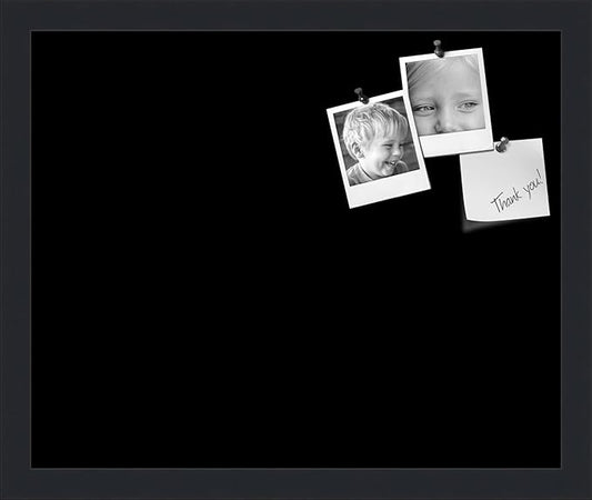 PinPix 17x14 Inch Cork Bulletin Board. This Decorative Framed Pin Board Comes with Solid Black Design and a Satin Black Frame. Ideal for Home Office Decor or Message Board (PinPix-622)-DeskLoop Office