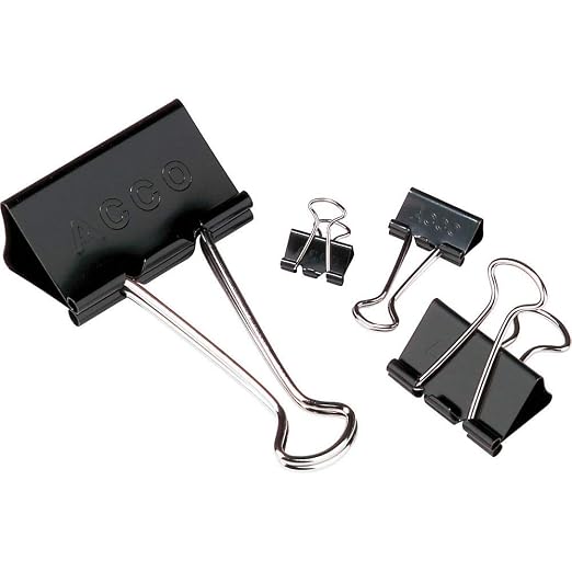 Acco 72050 Medium Binder Clips, 1-1/4-Inch W, 5/8-Inch Cap, Blk/Silver - Image 3