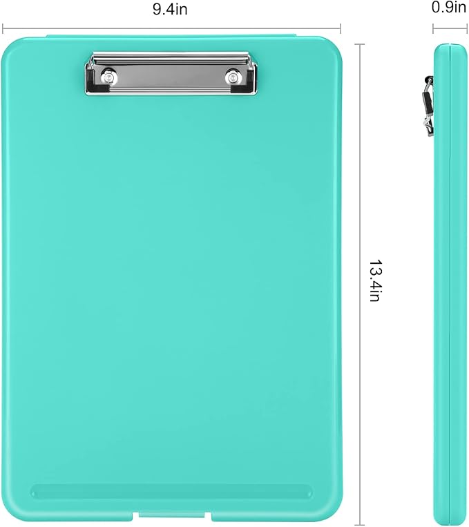 Sooez Clipboard with Storage, Plastic Storage Clipboards with Low Profile Clip - Image 2