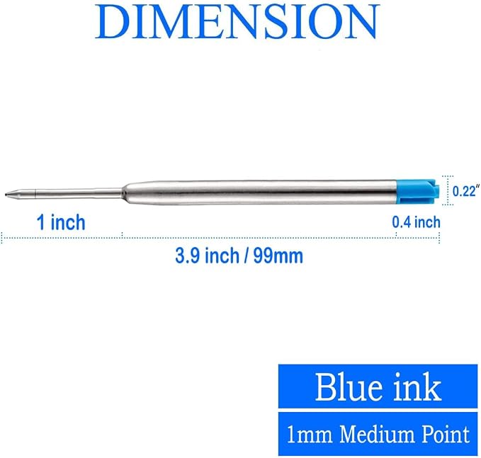 Pen Refills, 3.9in Blue Ink Pen Refills 1.0mm Replacement Ink - Image 2