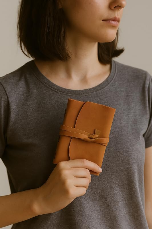 RILIHO Leather Journal Notepad, Small Notebook 4.8x6.5 Inches, Mini Journal - Image 2