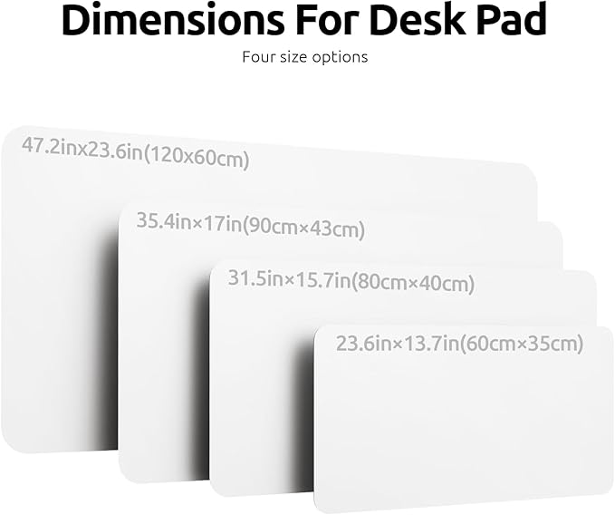 YSAGi Leather Desk Protector, Office Mat, Large Mouse Mat, Non-Slip PU Leather Blotter, Laptop Desk, Waterproof Writing Pad for Office and Home (White, 31.5" x 15.8")-DeskLoop Office