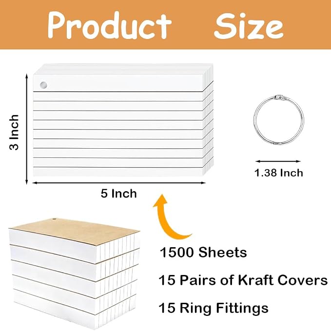1500 Pcs White Index Cards - Image 2