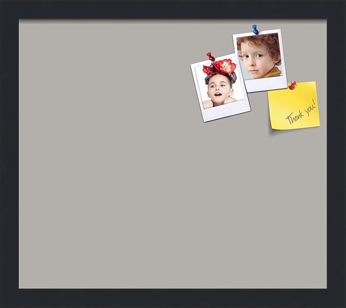 PinPix 16x14 Inch Cork Bulletin Board. This Decorative Framed Pin Board Comes with Dark Stone Design and a Satin Black Frame. Ideal for Home Office Decor or Message Board (PinPix-1808)-DeskLoop Office