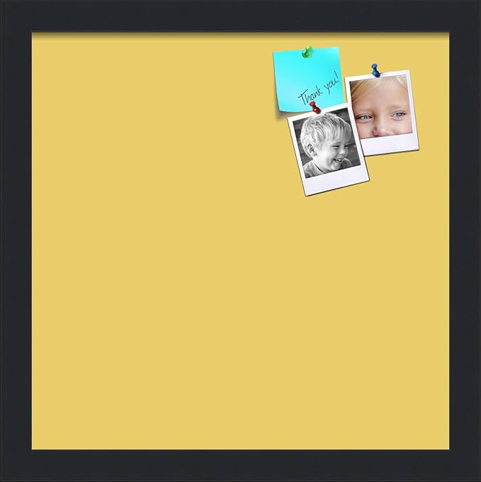 PinPix 13x13 Inch Cork Bulletin Board. This Decorative Framed Pin Board Comes with Honey Pastel Design and a Satin Black Frame. Ideal for Home Office Decor or Message Board (PinPix-1810)-DeskLoop Office