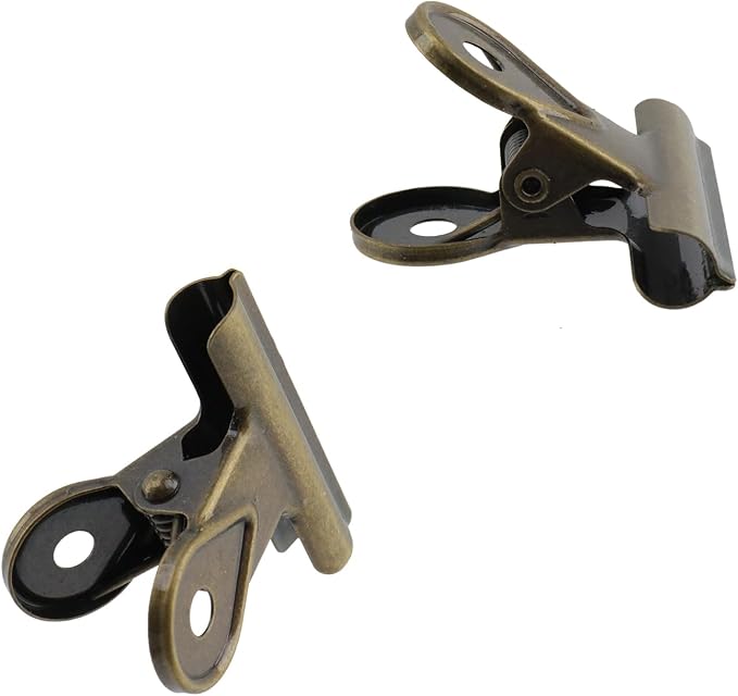 Xiaoyztan Mini Clips, 40mm Wide Bronze Bulldog Clips Paper Clip Binder Bull - Image 4