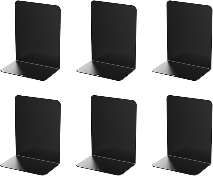 Book Ends, 6 Pieces Metal Bookend by pindda