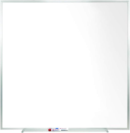 Ghent 4 x 4 Porcelain Magnetic Whiteboard, Aluminum Frame, 1 Marker, 1 Eraser by Ghent