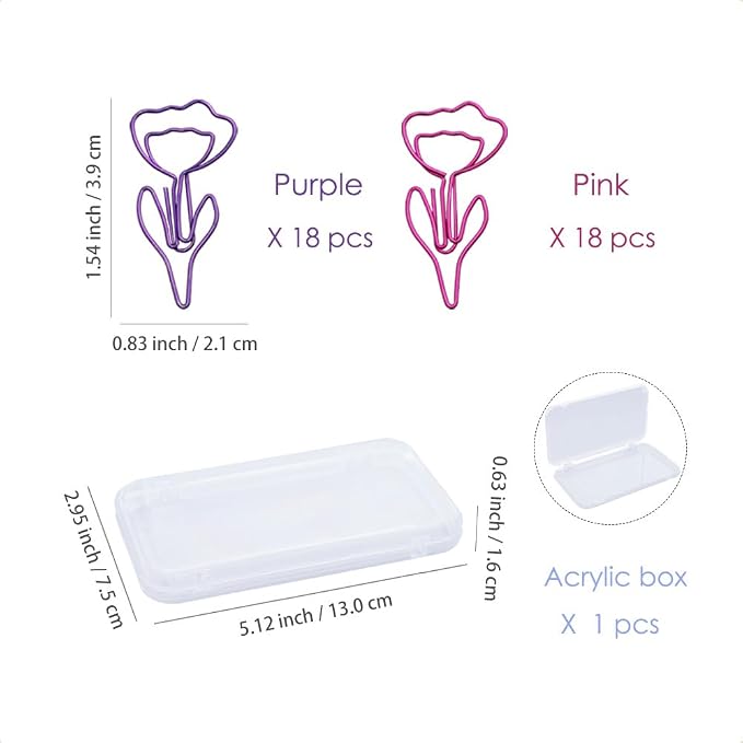OWLFAVO 36pcs Flower Shape Paper Clips - Image 2