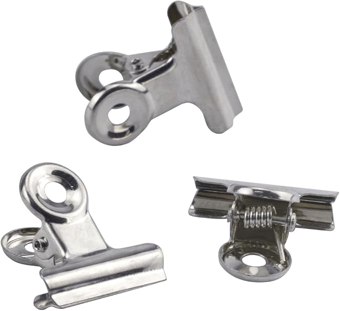 50 Pcs Silver Metal Hinge Clips Small Bulldog Clips Hinge Binder Clips Mini by IFAMIO