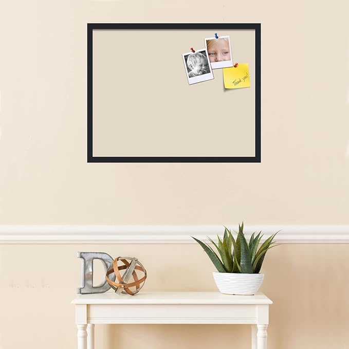 PinPix 28x22 Inch Cork Bulletin Board. This Decorative Framed Pin Board Comes with Desert Pastel Design and a Satin Black Frame. Ideal for Home Office Decor or Message Board (PinPix-1815)-DeskLoop Office