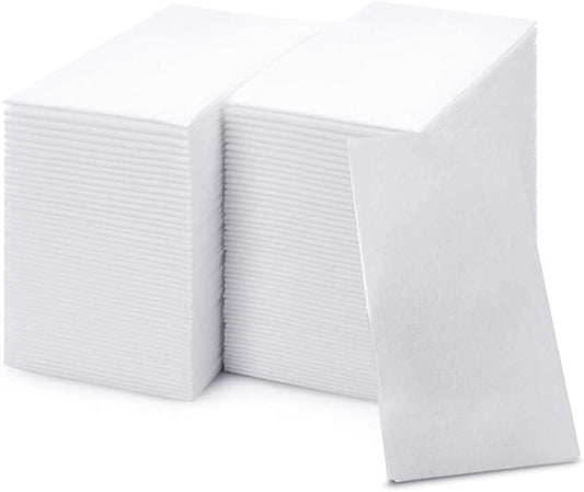400 Paper Towels Cloth-Like Hand Tissue Paper Napkins, Disposable Hand Towels for Bathroom Guests, Disposable Face Towel for Guest, Washcloths or Dinner Napkin, Made in USA, White-DeskLoop Office