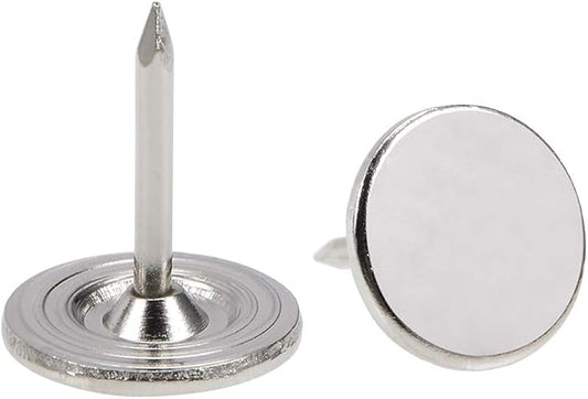 uxcell Upholstery Nails Tacks 11mmx13mm Flat Head Furniture Nails Pins Silver Tone for Furniture Sofa Headboards, 50 Pcs