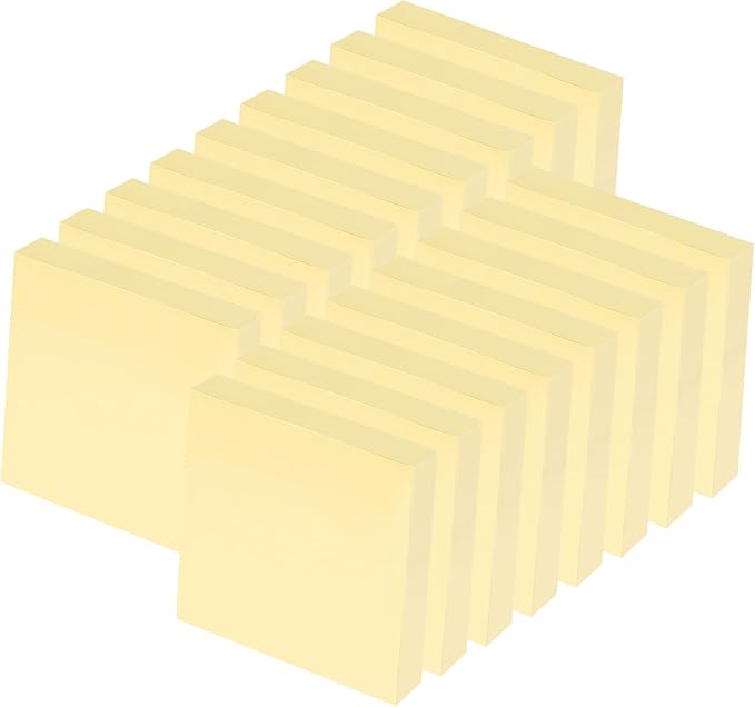 2400 pcs Yellow Sticky Note, 3 x 3 Yellow Note Pads, Strong Adhesive Sticky Notes, Self Sticky Notes for Home School Office Desk Accessories (24 Pads)-DeskLoop Office