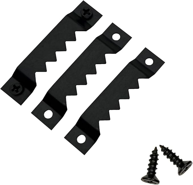 50 Pack Large Heavy Sawtooth Picture Hangers Steel Picture Hangers with Screws Picture Hang Solutions, for Hanging Clock Paintings Artwork Picture Frame Hook Photos (Black，Supports 50 lbs)-DeskLoop Office