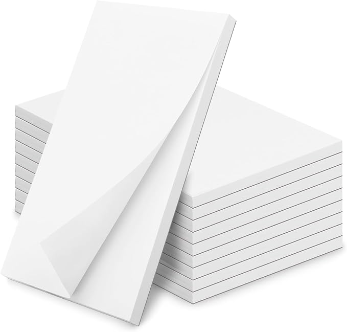 Hoiny Note Pads 5.5x8.5 In, 10 Pack Blank Server Notepad, 50 Sheets Per Scratch by Hoiny