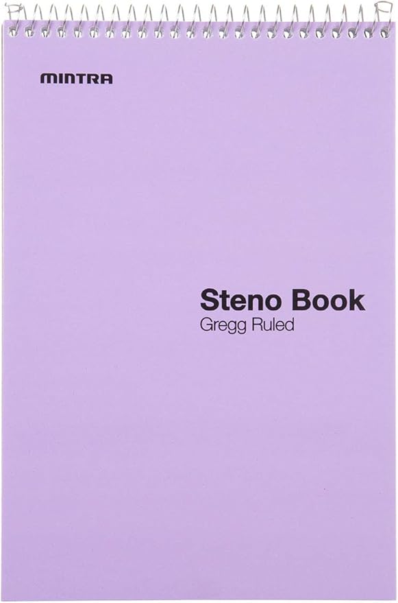 Mintra Office Steno Book - (Pastel Colors, 4 Pads/Pack, Gregg Ruled) - 6inx9in, 70 Sheets, Notebook for writing notes in school, university, college, work, office-DeskLoop Office