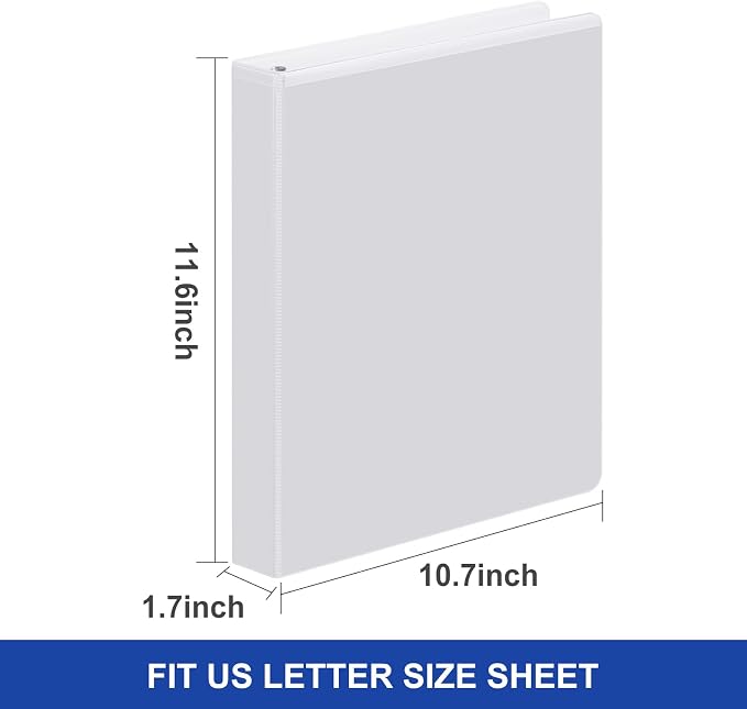 Comix D-Ring Basic View Binder 1 inch 3 Ring Binders, 2.4mm-Thick, Hold 225 - Image 5