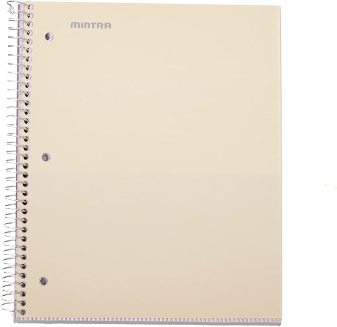 Mintra Office Durable Spiral Notebooks, 1 Subject, (Spring Pink, Sun Yellow, Arctic Ice, Wide Ruled 3pk)