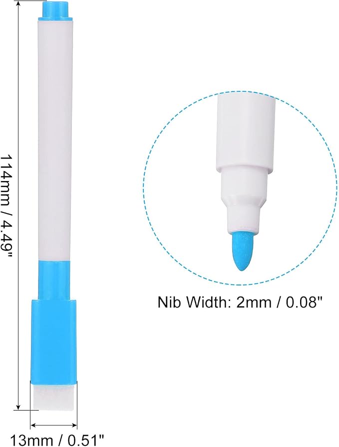 PATIKIL Dry Erase Marker Pens, 30 Pack Light Blue Ink Fine Point Low Odor - Image 2