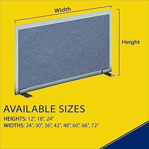 OBEX Acoustical Free Standing Privacy Screen, Cubicle Accessories Desk Privacy Panel, Desk Dividers for Office, Office Furniture Partitions Portable Sound Proof Dividers, 12" x 36", Twilight-DeskLoop Office