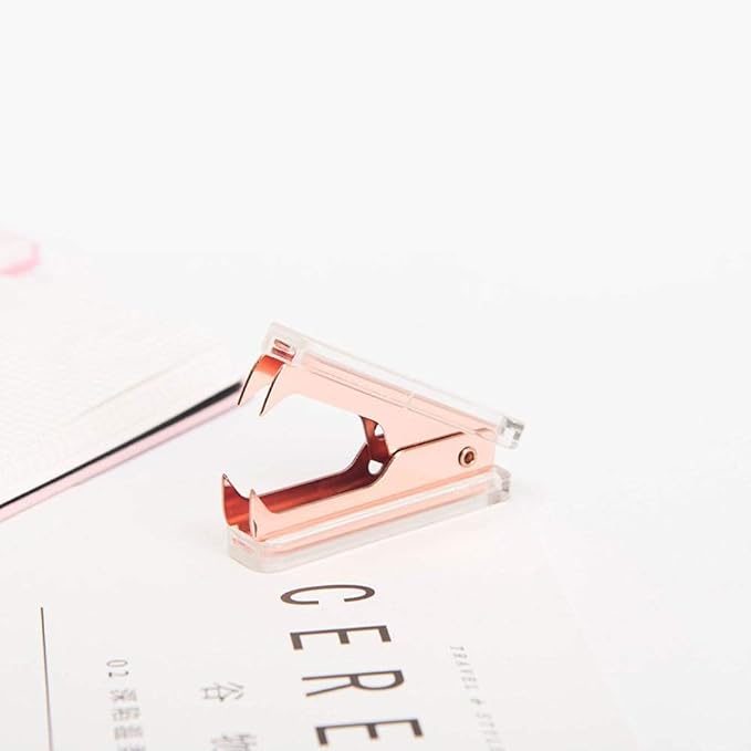 NatSumeBasics Staples Remover Rose Gold Clear Acrylic Staple Puller Removal Tool - Image 6