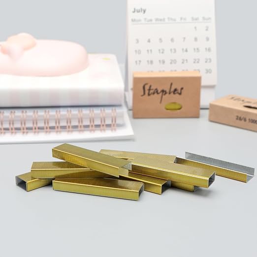 NatSumeBasics 3000 Yellow Gold Staples 26/6 Standard Colored Staple Refill - Image 2