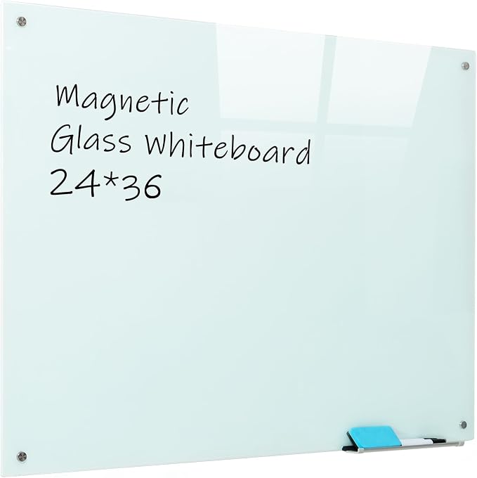 Magnetic Glass Whiteboard, Classroom & Home by NEOBAN