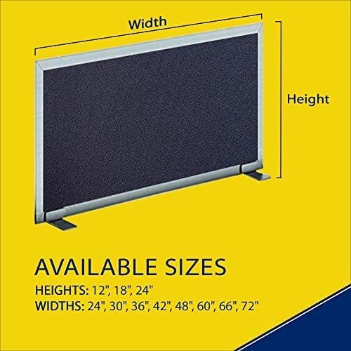 OBEX Acoustical Free Standing Privacy Screen, Cubicle Accessories Desk Privacy Panel, Desk Dividers for Office, Office Furniture Partitions Portable Sound Proof Dividers, 12" x 42", Slate