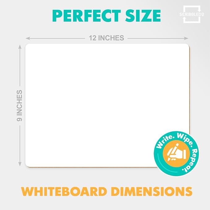 SCRIBBLEDO Small Dry Erase Boards 2 Pack 9x12 Double Sided Whiteboard | Double - Image 3