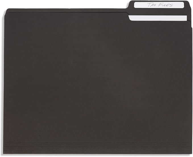 100 Blue Summit Supplies Black File Folders - Image 7