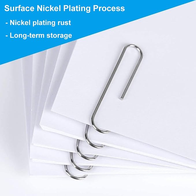 Vinaco Paper Clips Smooth Silver, Medium and Jumbo Paper Clip, Durable and - Image 2