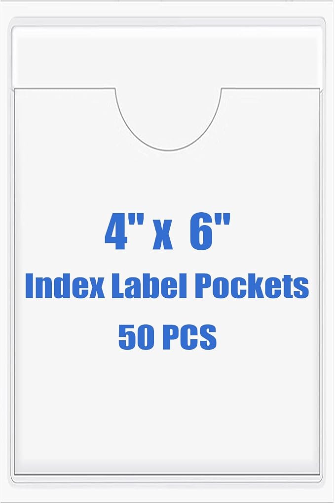 Origin-Joy 50 PCS Self-Adhesive Index Label Pockets by Origin-Joy