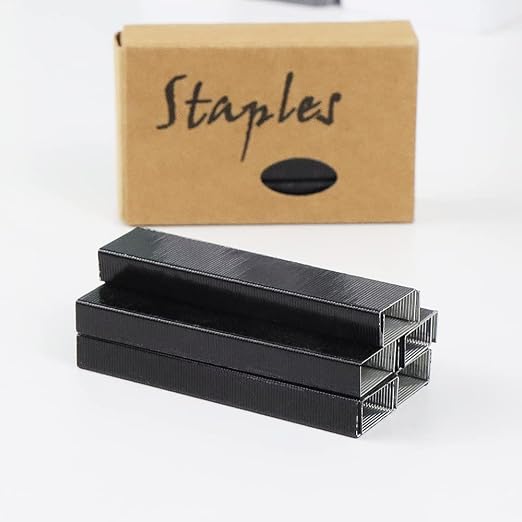 Black 26/6 Standard Staple Set 12mm Width 1000/Box 4 Boxes/Pack 4000 Count - Image 3